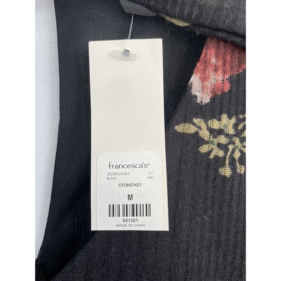 NWT Francesca's Trixxi Black Floral Soft Keyhole Shift Dress Womens Size Medium - Picture 5 of 12